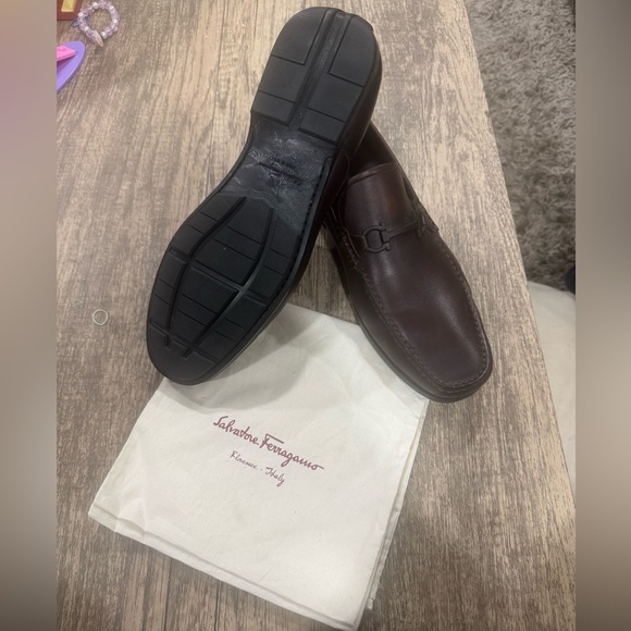 Like NEW Salvatore Ferragamo Dark Brown Leather Loafers - Picture 2 of 5
